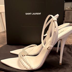 Saint Laurent Luna pearl pointed toe high heel